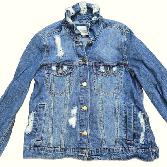 Distressed Denim Jacket Women's Size Small - Picture 4 of 4